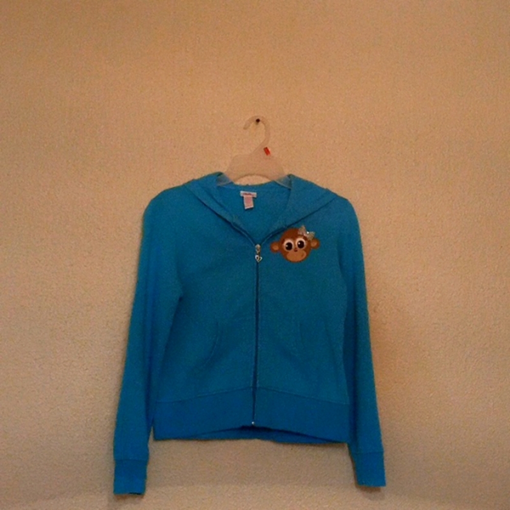 Justice aqua green girls Hoodie, size large 14